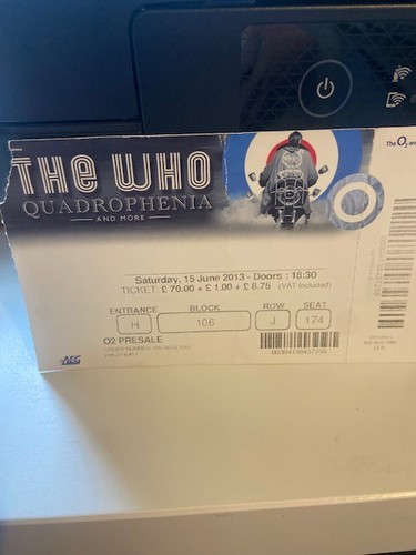 Ticket stub the - the, at